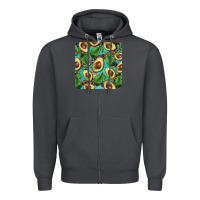 Smoke avacado with turquoise and leopard background mug coaster Zipper Hoodie - BarkalooDesign