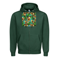 Sports Green avacado with turquoise and leopard background mug coaster Zipper Hoodie - BarkalooDesign