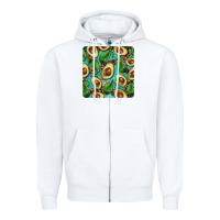 White avacado with turquoise and leopard background mug coaster Zipper Hoodie - BarkalooDesign