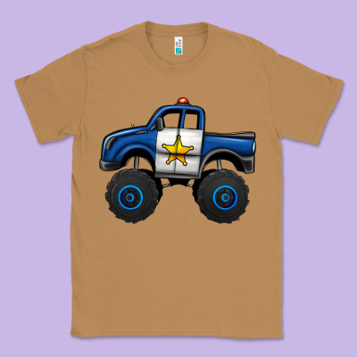 Police Car Monster Truck Classic Tee Designed By Jasminsmagicworld