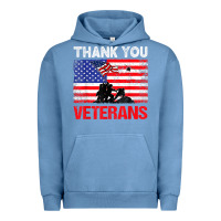 Pigment Pebble Blue thank you veterans service patriot veteran day american flag t shirt Urban Hoodie - maiPhamDesign