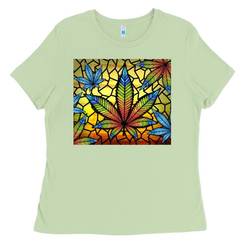 Stained Glass Weed Ladies Tee by TumblerDesignByShophia | Teevron