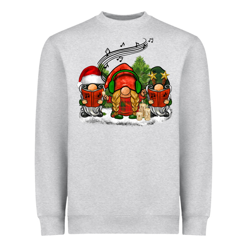 Christmas Choir Gnomes Heavyweight Sweatshirt by BarkalooDesign | Teevron