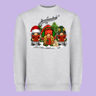 Christmas Choir Gnomes Heavyweight Sweatshirt Designed By Barkaloodesign