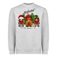 Heather Grey Christmas choir gnomes Heavyweight Sweatshirt - BarkalooDesign