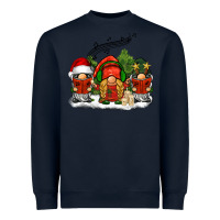 Navy Christmas choir gnomes Heavyweight Sweatshirt - BarkalooDesign