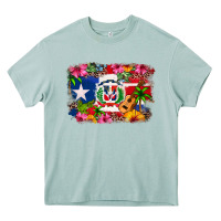 Arona Dominican Republic and Puerto Rico Flag Heavy Core Tee - texasbilliewilder