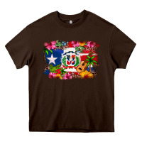 Dominican Republic And Puerto Rico Flag Heavy Core Tee | Teevron
