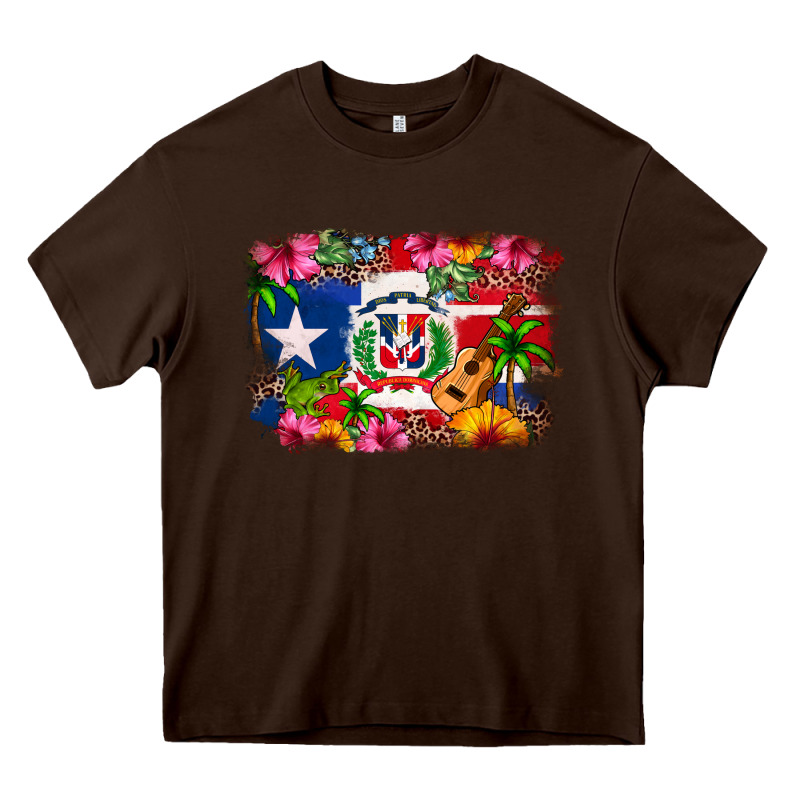 Dominican Republic And Puerto Rico Flag Heavy Core Tee by texasbilliewilder | Teevron