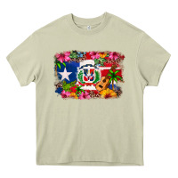 Mossy Dominican Republic and Puerto Rico Flag Heavy Core Tee - texasbilliewilder