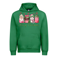 Emerald pink  merry christmas coffee Urban Hoodie - JahusDesignShop