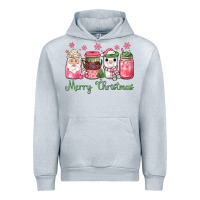 Heather Grey pink  merry christmas coffee Urban Hoodie - JahusDesignShop