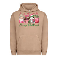 Pigment Burro pink  merry christmas coffee Urban Hoodie - JahusDesignShop