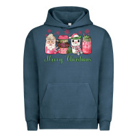 Pigment Midnight Navy pink  merry christmas coffee Urban Hoodie - JahusDesignShop
