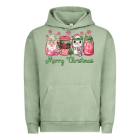 Pigment Oil Green pink  merry christmas coffee Urban Hoodie - JahusDesignShop