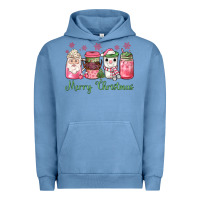 Pigment Pebble Blue pink  merry christmas coffee Urban Hoodie - JahusDesignShop