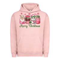 Pigment Salmon pink  merry christmas coffee Urban Hoodie - JahusDesignShop