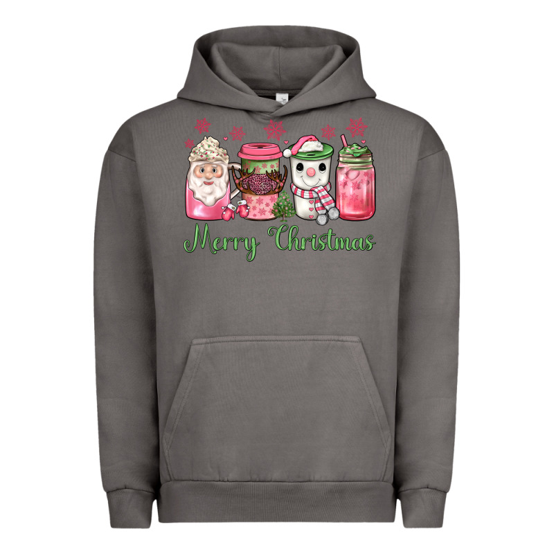 Pink  Merry Christmas Coffee Urban Hoodie by JahusDesignShop | Teevron