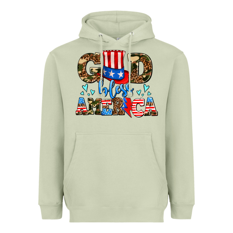 God Bless America Heavyweight Hoodie by AdoDesignShop | Teevron