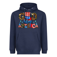 Navy god bless america Heavyweight Hoodie - AdoDesignShop