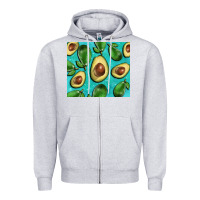 Heather Grey avacadoblue tumbler Zipper Hoodie - BarkalooDesign
