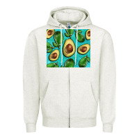 Oatmeal Heather avacadoblue tumbler Zipper Hoodie - BarkalooDesign