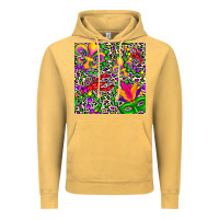 Vintage Mustard mardi gras crawfish leopard  seamless pattern Vintage Hoodie - FaDigitalArtStudio