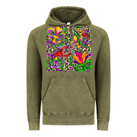 Vintage Olive mardi gras crawfish leopard  seamless pattern Vintage Hoodie - FaDigitalArtStudio