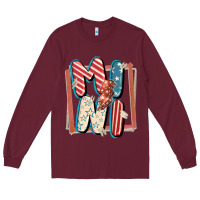 Burgundy 4th of July mini with lightning bolt Long Sleeve Tee - FaDigitalArtStudio
