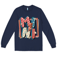 Navy 4th of July mini with lightning bolt Long Sleeve Tee - FaDigitalArtStudio
