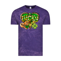 Cloud Purple Lucky heart St. Patrick's Day Vintage Tee - CowGirlArtShop