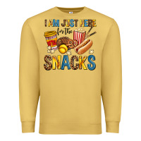 Antique Gold i am just here for the snacks Premium Sweatshirt - AdoDesignShop