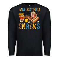 Black i am just here for the snacks Premium Sweatshirt - AdoDesignShop