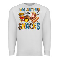Dove Grey i am just here for the snacks Premium Sweatshirt - AdoDesignShop