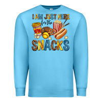 Ocean Blue i am just here for the snacks Premium Sweatshirt - AdoDesignShop