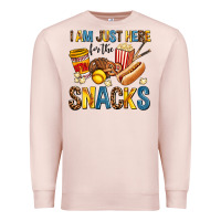 Pale Pink i am just here for the snacks Premium Sweatshirt - AdoDesignShop