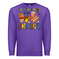 Purple i am just here for the snacks Premium Sweatshirt - AdoDesignShop