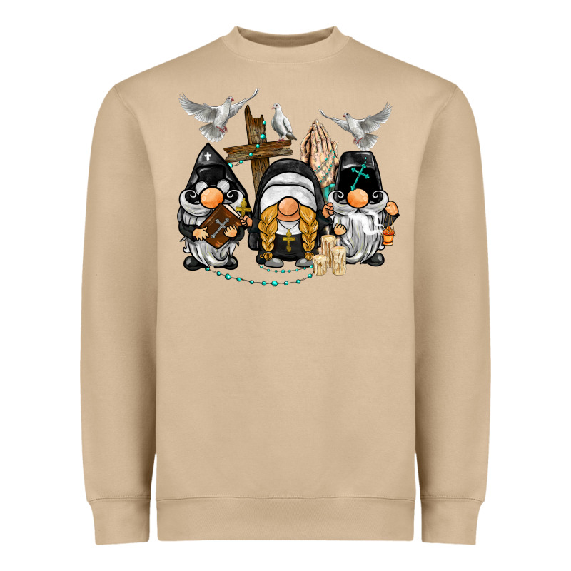 Pastor Nun Religious Gnome Heavyweight Sweatshirt by BarkalooDesign | Teevron