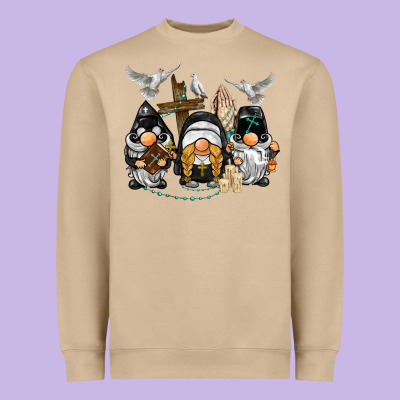 Pastor Nun Religious Gnome Heavyweight Sweatshirt Designed By Barkaloodesign