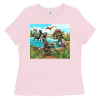 Bubblegum Pink dinosaurs Ladies Tee - TumblerDesignByShophia