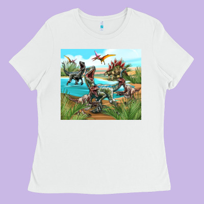 Dinosaurs Ladies Tee Designed By Tumblerdesignbyshophia
