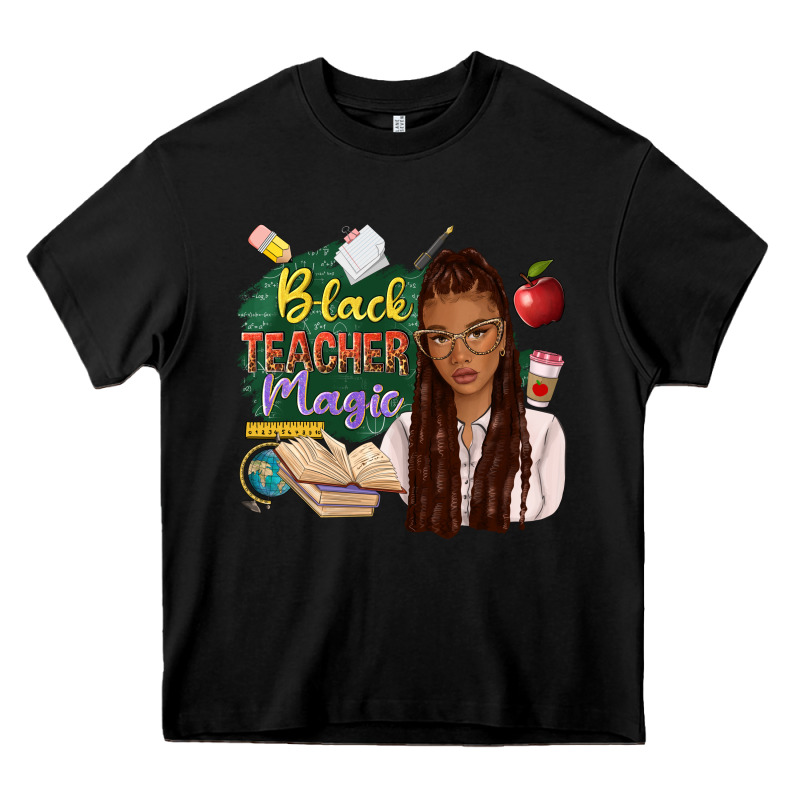 Black Teacher Magic With Afro Heavy Core Tee by NancyCooperArtShop | Teevron