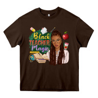 Chocolate Brown black teacher magic with afro Heavy Core Tee - NancyCooperArtShop