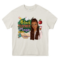Cream black teacher magic with afro Heavy Core Tee - NancyCooperArtShop