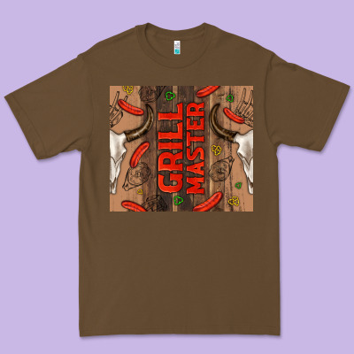 Grill Master With Bull Skull Premium Tee Designed By Tumblerdesignbyshophia
