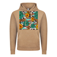 Vintage Coffee gemstone sunflower cowhide leopard seamles pattern Vintage Hoodie - FaDigitalArtStudio