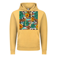 Vintage Mustard gemstone sunflower cowhide leopard seamles pattern Vintage Hoodie - FaDigitalArtStudio