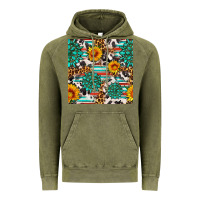 Vintage Olive gemstone sunflower cowhide leopard seamles pattern Vintage Hoodie - FaDigitalArtStudio