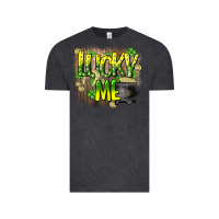 Vintage Black lucky me st. patricks day Vintage Tee - HowdyJamesFarm