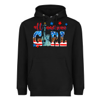 Black all american girl Heavyweight Hoodie - AdoDesignShop